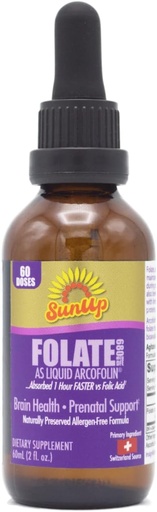 [BRSROBA7AB5GYFLB] SunUp Liquid Methyl Folate | Swiss Source | Natural Formula | Prenatal + Brain Health Support