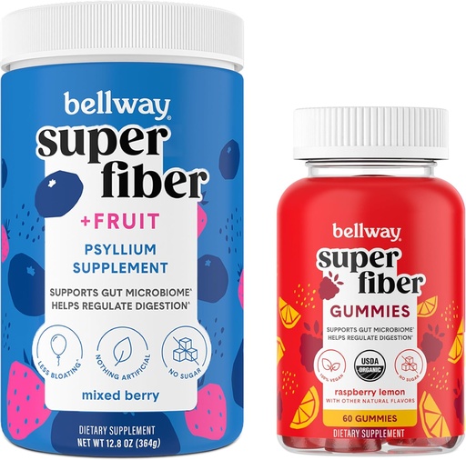 [BRSROBD4DIAR6YDJ] Bellway Super Fiber Powder + Fruit, Mixed Berry Super Fiber Gummies