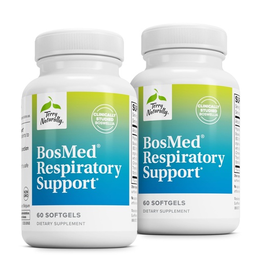 [BRSROEI2BUDRGAYY] Terry Naturally BosMed Respiratory Support - Respiratory Support Supplement - Herbal Supplement for Lung Support - Healthy Lung Supplement for Clear Bronchial Passages - 60 Softgels (Pack of 2)