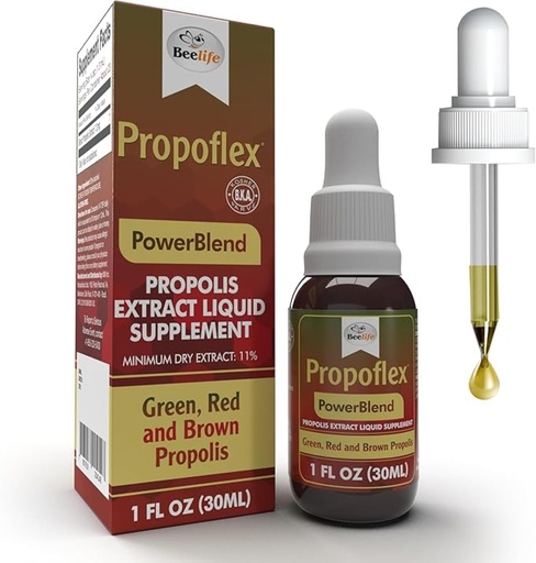 [BRSRAYIDOUBGGYDG] Beelife Propolis Extract, Power Blend Green, Red & Brown Propolis- 100% Pure Extract Bee Propolis Tincture, High Artepillin-C Levels - from Brazil (30ml/ 1Fl.Oz)