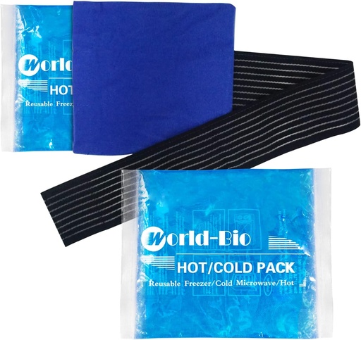 [BRSRAYACOVYBGAYU] Reusable Gel Ice Packs for Injuries 2 Pack with Wrap, 6.3"x5.1", Hot Cold Soft Flexible Ice Freezer Pack, Cold Compress Therapy for Pain Relief, Surgery Recovery, Knee, Wrist, Ankle, Foot, Elbow, Shin