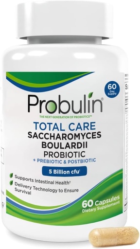 [BRSRAYIDOUMGEAYZ] Probulin Total Care Saccharomyces Boulardii Pre + Pro + Postbiotic, 60 Vegan Capsules