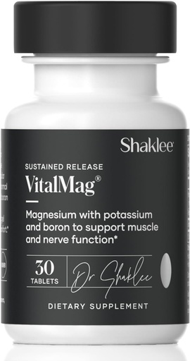 [BRSRAZIYCF6BYDLU] Shaklee -Sustent Release VitalMag - Magnesium Supplement for Nerve, Muskel og hjerte helse - Kalium & Bor blanding - støtter kardiovaskulær helse - Easy Digestion - 30 tabletter