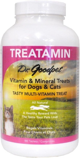 [BRSWIE33AV6R423E] Dr. Goodpet Treatamin - Delicious All Natural Healthy Vitamin/Mineral Treats for Dogs & Cats with Goats Milk Ορός γάλακτος- 180 καρτέλες