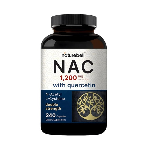 [BRSWYZD7AEMAI3Y6] NatureBell NAC 1,200mg with Quercetin - 240 Capsules - N-Acetyl Cysteine - Antioxidant Supplement for Cellular Health - Supports Liver, Lung & Immune Function*