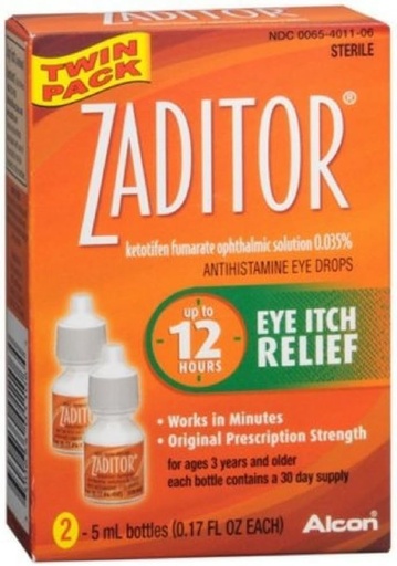 [BRSWKYT4DIPA2DLG] Zaditor Antihistamine Eye Drops Twin Pack 0.34 Fl oz