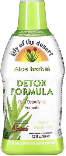 [BRSWIY3QB4OWECDE] Lily Of The Desert Aloe Vera Herbal Detox Fórmula - Aloe Vera Juice with Milk Thistle, Slippery Elm, Burdock Root, Dandelion Root, and Echinacea for Gut Health, Liver Support, and Wellness, 32 Oz