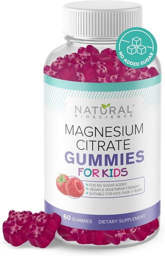 [BRSRAEIOBEIWKH3U] Calm Kids Magnesio Citrato Gummies - Apoio ao sono, suplemento de magnesio para nenos 100mg, alivio do estrés, saúde ósea, relaxación muscular, non Gluten-Free, Flavor natural 60 Gummies Vegan
