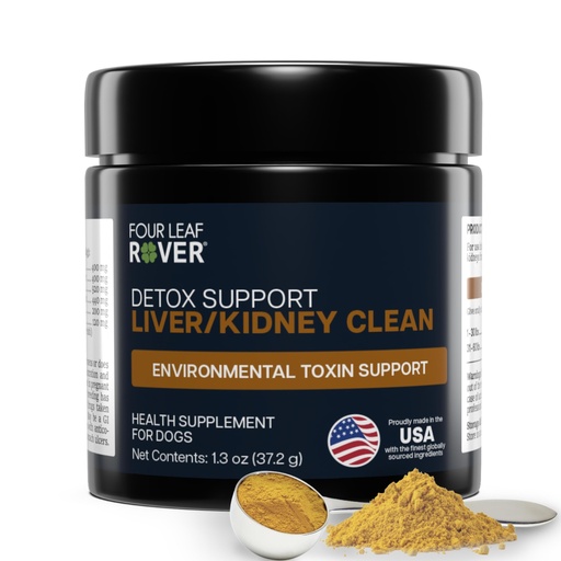 [BRSRMHD5AANB4HIZ] Four Leaf Rover Dog Liver Support - with Organic Milk Thistle & Mushrooms - with Kidney Support - Detox & Cleanse - Veterinarian Formulated