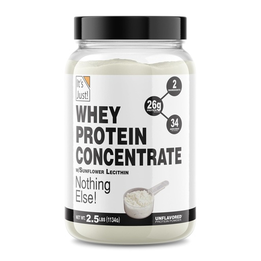 [BRSROAQCCQIBAALH] It's Just! - 100% Whey Protein Concentrate, Made in USA, Premium WPC-80, No Added Flavors or Artificial Sweeteners (2.5 Pound, Unflavored)