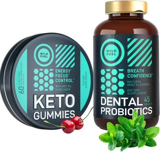 [BRSROCAPPMNBEC3L] WILD FUEL Oral Probiotics for Oral Health and Keto Candy with MCT Oil Bundle