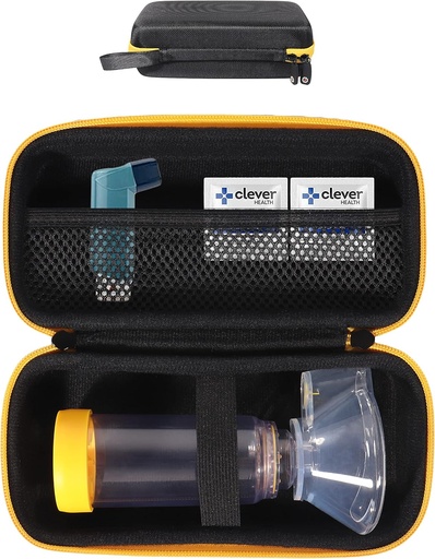 [BRSRMHYNCR7A4FDG] GETGEAR Asthma Inhaler Holder case, Compact and Sturdy case for Handy Ventolin Inhaler for Adults and Kids (CASE ONLY) (Black)
