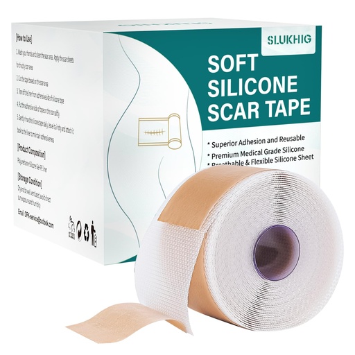[BRSROGIBBEGR63Y6] Silicone Scar Sheets (1.6"x 158" Roll-4M), Silicone Scar Tape for Scar Removal Treatment, Reusable Silicone Scar Strips for C-Section, Keloid, Burn, Acne, Surgical Scars