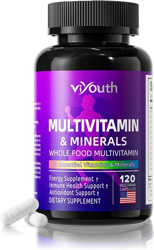 [BRSRAZYKAQNRU3TU] Multivitamīnu sievietēm un vīriešiem, Kalpo 13 Essential Vitamīni, 9 Minerals, Ashwagandha un Holīna, Palīdz palielināt imunitāti, Saglabāt Vitalitāti un Uzlabot ādas veselību, 120 kapsulas