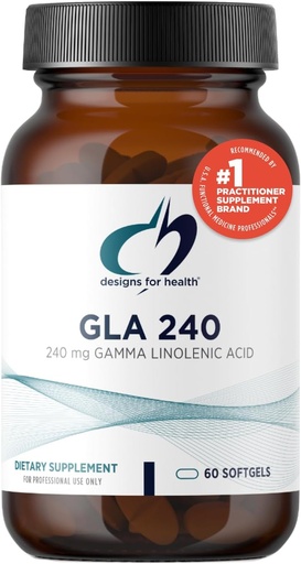 [BRSWIYQ3AQFGIHTU] Dizájn a Health GLA Softgels - Borage Oil Pills, 240mg Gamma Linolénsav Borage Seed - Non-GMO kiegészítés, Előmozdíthatja az egészséges bőr + hormonális egyensúly nők (60 Softgels)