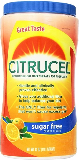 [BRSWGADQCQIAIHT5] Citrucel Methylcellulose Fiber Therapy for Regularity with SmartFiber Sugar Free/Orange Flavor 42Oz (1191g), Pack of 2