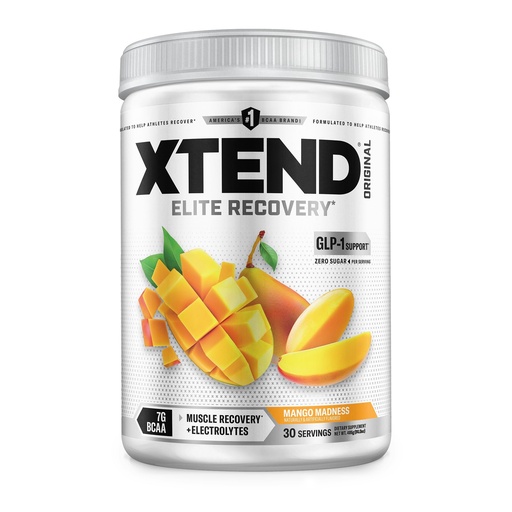 [BRSWIFYMA5YWCD3Y] Xtend Original BCAA Powder, 7g BCAAs and 2.5g L-Glutamine for Muscle Recovery Hydration and Lean Muscle, Sugar Free Intra and Post Workout Drink with Electrolytes, Mango Madness, 30 Servings
