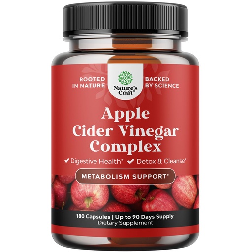 [BRSROELQABYWCFD3] Cleansing Apple Cider Vinegar Capsules - ACV Deep Cleanse and Detox Pills for Gut and Digestive Health with Slimming Cayenne - Extra Strength ACV for Hunger Gut Cleanse and Full Body Detox 180 Count