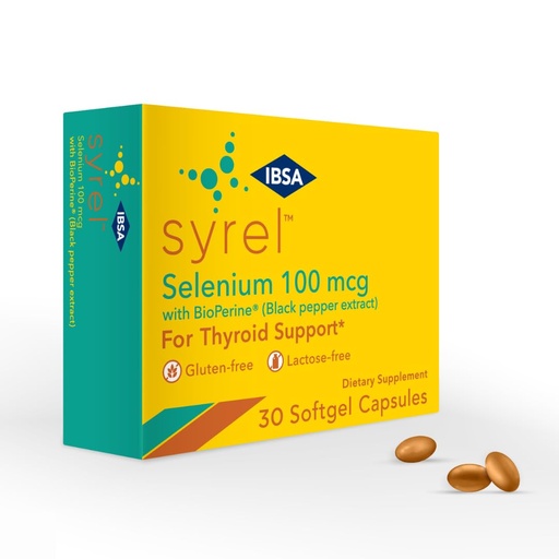 [BRSROC3RCEFRMA3V] Syrel - Thyroid Support Supplement – 100mcg Selenium and 5mg BioPerine - 30 Soft- Gel Caps for Increased Bioavailability and Absorption - Gluten-Free, Lactose-Free, Sugar-Free, Non-GMO