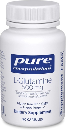 [BRSWIYQ7DIJRG2LC] Pure Encapsulations L-Glutamine 500 mg - Supplement voor Immune en Digestieve Ondersteuning, Gut Health en Voering, Metabolisme en Spierondersteuning* - met Free-Form L-Glutamine - 90 capsules