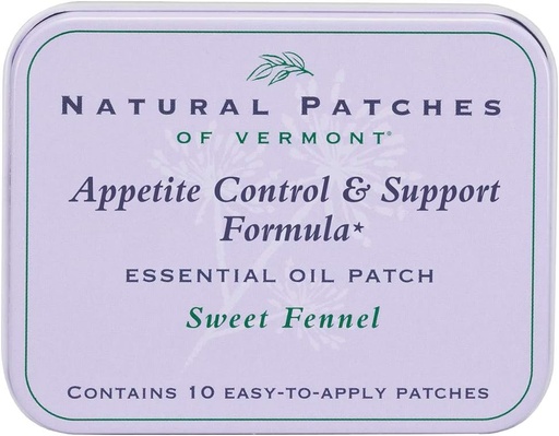 [BRSWIEAHPIAAI2AV] Prírodné záplaty Vermont Apetite Supressant Essential Oil Body Patches, Sweet Fenikel, 10-Count Tin