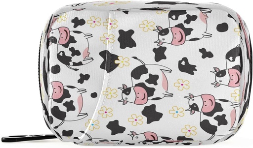 [BRSRMFA7AUARE2TH] Plaaee Weekly Pill Korraldaja kaasus 7 päeva Cute Cow Flower Portable Pill Box Kott Meditsiin Korraldaja Pill Konteiner Zipper reisi pere äri Camping