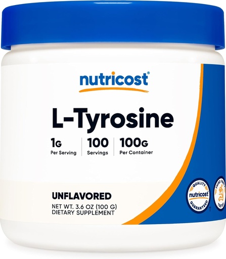 [BRSWICADOEAWCCLA] Nutricost L-Tyrosine Powder 100 Grams (100 Servings) - 1G por Serving