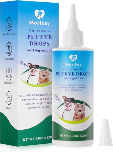 [BRSRAYITO4BAMA35] Pet Eye Drops,Gentle&Safe Dog Eye Drop for Infection,Relieve Eyes Itching & Irritation,Remove Tear Stains,Safe for All Animals, 4.06oz,120ml
