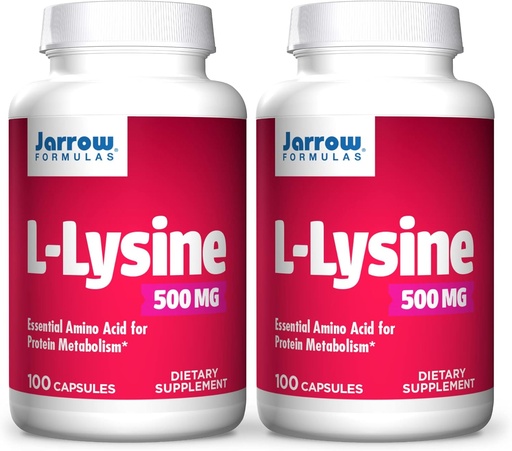 [BRSWIYYBAB7RGHDC] Jarrow Formulas L-Lysine, Assists in Protein Metabolism, 500 Mg, 100 Count (Pack of 2)