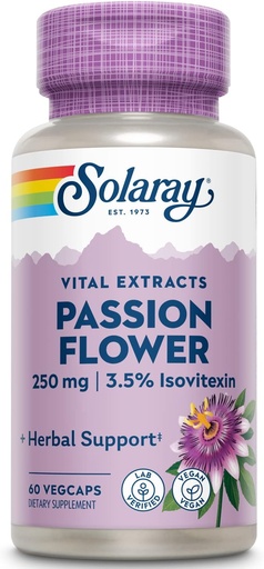 [BRSWIYQPO4OWAEDM] Solaray Passion Flow Extract Supplement, 250 mg | 60 Count