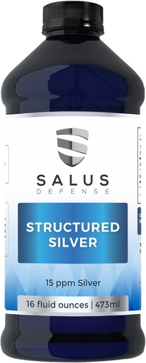 [BRSWG235CAFQKG3G] Structured Silver Liquid - Daily Immune Support Supplement with 15ppm Advanced Structured Silver Technology - All Natural with No Additives - 16 Ounce Bottle