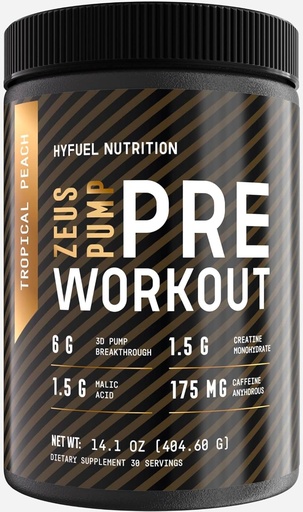 [BRSROZT2CMHWMHIY] Zeus Pump Pre Workout Powder - Boost Focus and Energy - Pre-Workout with Creatine, L-Citrulline, Agmatine, Kanna, Betaine Anhydrous - 3D Pump Breakthrough® Formula, Sugar-Free - Tropical Peach Flavor