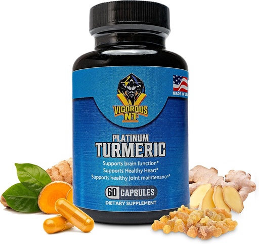 [BRSRO2QPOQPBO3IY] Vigorous NT Platinum Turmeric Supplement - 95% Curcuminoids - 60 Capsules