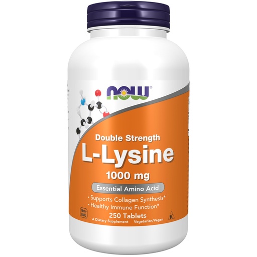 [BRSWGFQZO4IAG33U] Now L-Lysine 1000 mg Double Strength,250 Tablets