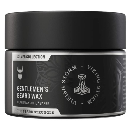 [BRSRMCQTAECQ22Q7] Gentlemen's Beard & Mustache Wax for Men by Beard Struggle - Viking Beard Wax Helps to Tame Style & Groom - Silver Collection, Viking Storm - Moustache Wax, 50g / 1.76 US. oz.