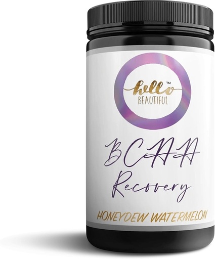 [BRSROGI7AUARM23P] Hello Beautiful BCAA Recovery Powder - Vitamin B-66 L-Glutamine Pre & Post Workout Muscle Recovery & Muscle Builder Drink Supplement for Women (Honeydew Watermelon)