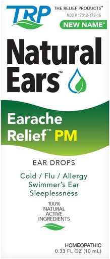 [BRSWYY34O4MRSFLX] The Relief Products PM Earache Relief - 100% Natural Active Ingredients - Nighttime Formula to Soothe Ear Discomfort - Ear Drops 0.33 Fl Oz