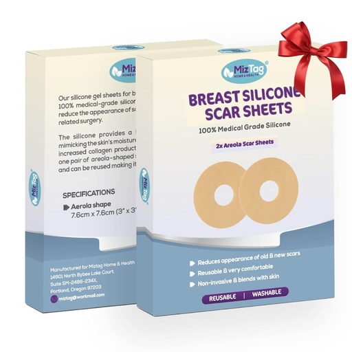 [BRSRMZA2BAHBM3Q6] Areola Silicone Sheets - Breast Surgery Recovery Supplies - Reusable and Comfortable Under Post-Op Bra (2 Pcs)