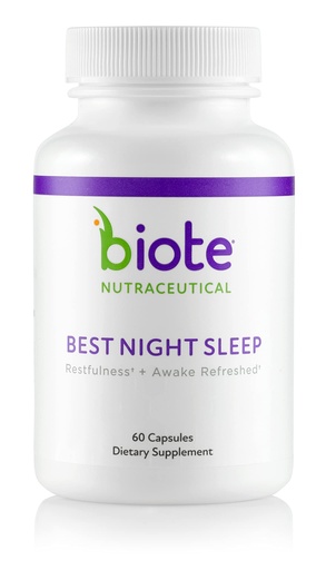 [BRSW2HY5DEGWOE3U] Biote Nutraceuticals - Best Night's Sleep - Restfulness + Awake Refreshed (60 Capsules)
