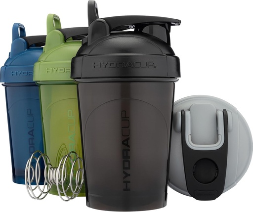 [BRSWYGALPJYQ4HQU] Hydra Cup ProFlow Shaker Bottles | Protein Shaker Cups with Whisk Ball, Leak-Proof Lid, Hidden Carry Handle | BPA-Free Gym Mixer for Protein Powder, Mixing Supplements (4 Pack with Regular Whisk)