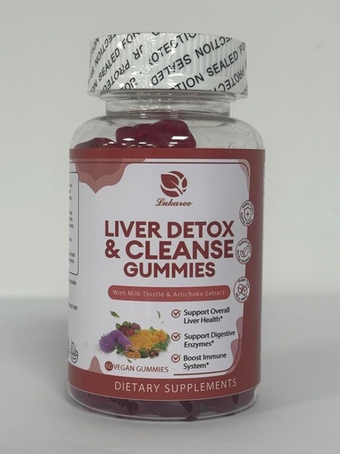 [BRSROAAPOIHWGC35] Lukaree Liver Cleanse Detox & Repair Gummies - Milk Thistle Silymarin, Dandelion, Artichoke Extract & Elderberry - No Sugar, Raspberry Flavor - 180 Count