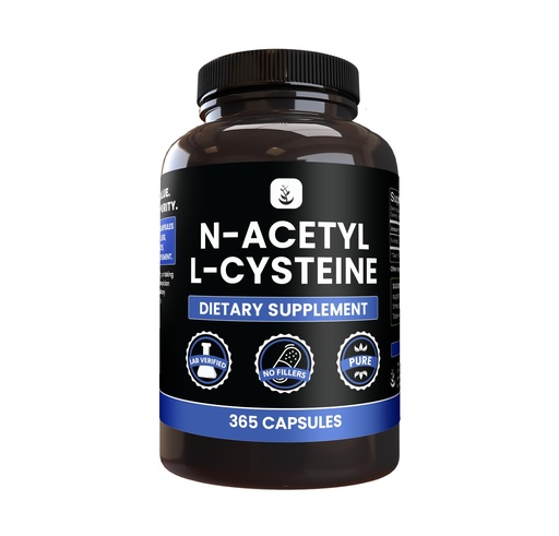 [BRSRMGQFPICBOYDD] PURE ORIGINAL INGREDIENTS N-Acetyl L-Cysteine (365 Capsules) No Magnesium Or Rice Fillers, Always Pure, Lab Verified