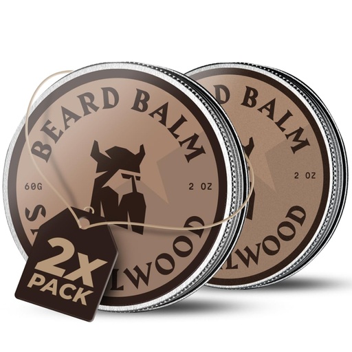 [BRSRAYY7BYBAYCAZ] Striking Viking Beard Balm for Men - Leave in Beard Conditioner - Styling Balm Made with Naturally Derived Beard Butter, Argan & Jojoba Oils (4 Ounce (Pack of 2), Sandalwood)
