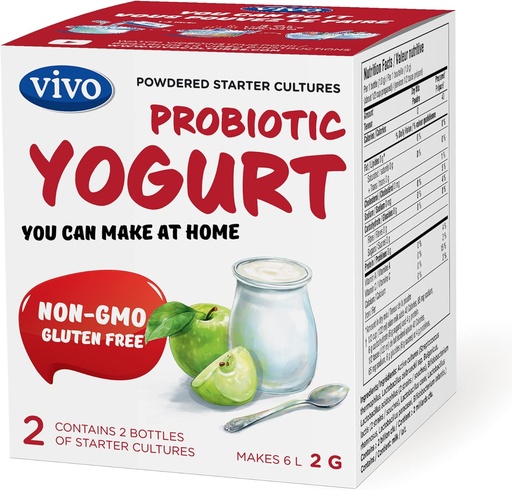 [BRSWGED3ARYBO3D4] VIVO Probiotic Yogurt Starter/Natural (5 Boxes. 10 Bottles) Makes up to 30 quarts of Yogurt.