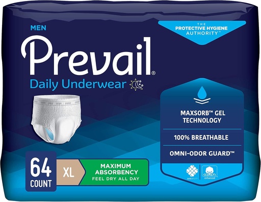 [BRSWYHACAV6RMHTX] Prevail Proven X-Large Pull-Up – 男子失禁保护内衣 最大戒备 – 最大戒备 – 最大戒备 – 64 计数