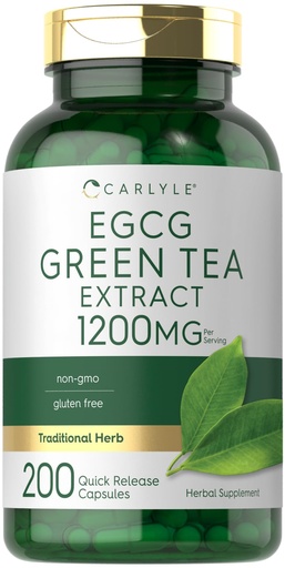 [BRSROGL4OQFBMYI2] Carlyle EGCG Green Tea Extract Supplement | 200 Capsules | Non-GMO and Gluten Free