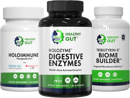 [BRSROGI6BB6AGA3F] Healthy Gut 30 Day Leaky Gut Bundle | HoloZyme, 180 Capsules, HoloImmune, 30 Capsules, and Tributyrin-X, 90 Softgels
