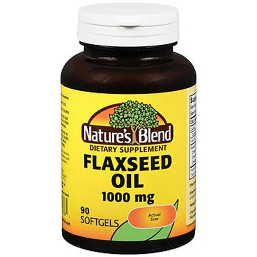 [BRSWIE33PMBQEHTI] Nature's Blend Flaxseed Oil 1000mg Gelcaps 90 Ct