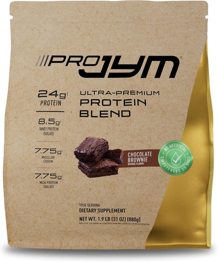 [BRSROZYTBF6WGYLD] JYM Supliment Science Pro JYM Natural Ciocolata Brownie Pulbere Proteina Blend - Whey Proteine Izolate, Casein, & Milk Proteine Izolate, pentru barbati si femei de recuperare Shakes, 22 Serviri