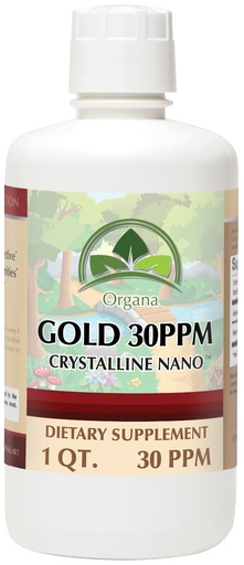 [BRSWIA3ZBEGAAH3O] Organa Pure Crystalline Liquid Gold Supplement - 30 PPM - Colloidal Minerals 32 Ounce